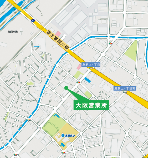 PCS大阪営業所の所在地 中古フォークリフト販売拠点