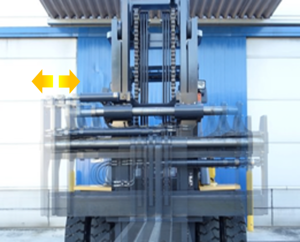 荷物を持ったまま左右に動かせるサイドシフト